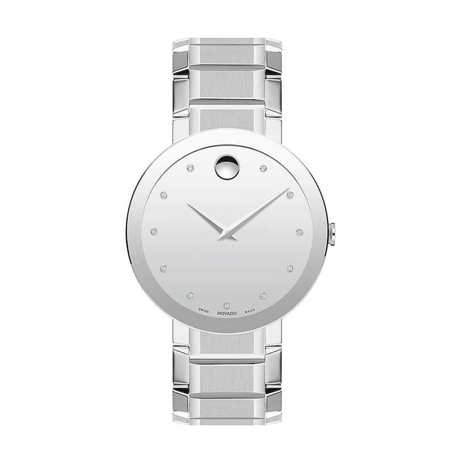 Movado Men'S Movado Sapphire Diamond Accent Watch With Silver-Tone Dial (Model: 0607587) Watches