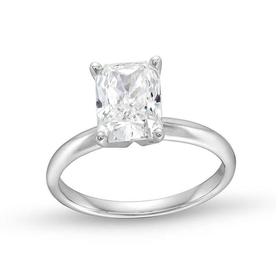 Zales 2 Ct. Certified Radiant-Cut Lab-Created Diamond Solitaire Engagement Ring In 14K White Gold (F/Vs2) Rings