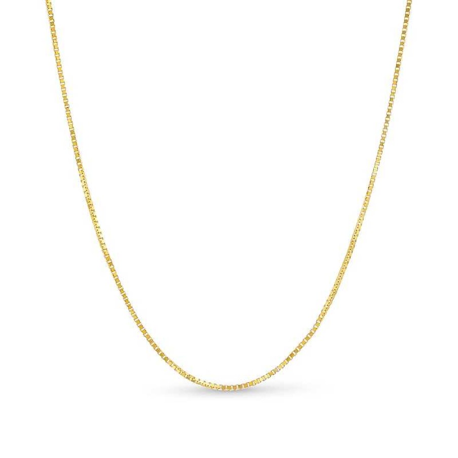 Zales 0.7Mm Box Chain Necklace In Solid 14K Gold - 18" Necklaces