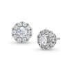 Zales 1 Ct. T.W. Diamond Frame Stud Earrings In 10K White Gold (J/I2) Earrings