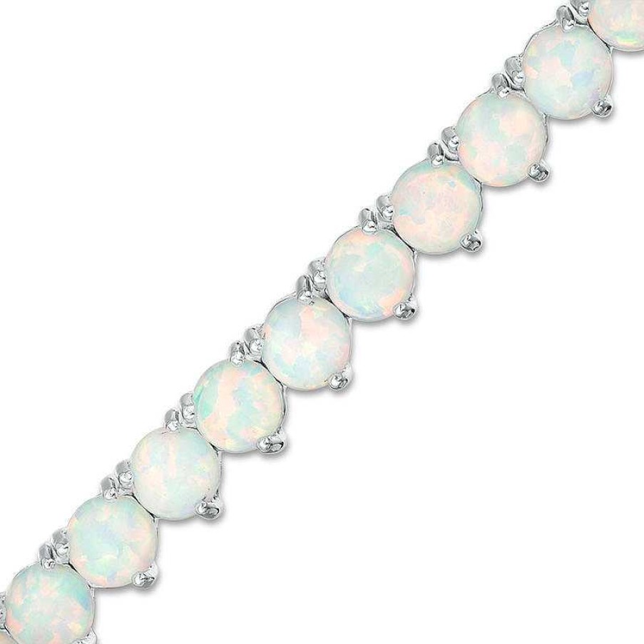 Zales Lab-Created Opal Tennis Bracelet In Sterling Silver - 7.25" Bracelets