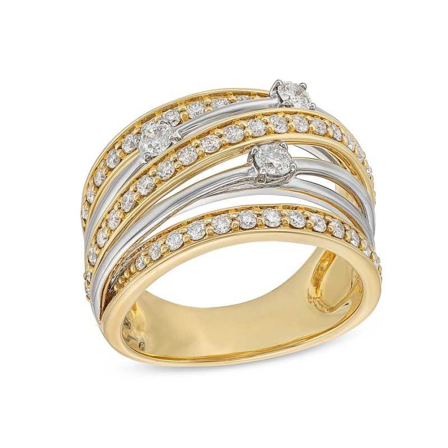 Zales 1 Ct. T.W. Diamond Crossover Fashion Ring In 10K Gold Rings