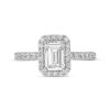 Zales 1-1/2 Ct. T.W. Certified Emerald-Cut Lab-Created Diamond Frame Engagement Ring In 14K White Gold (F/Vs2) Rings