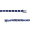 Zales Baguette Blue Lab-Created Sapphire Line Bracelet In Sterling Silver - 7.25" Bracelets