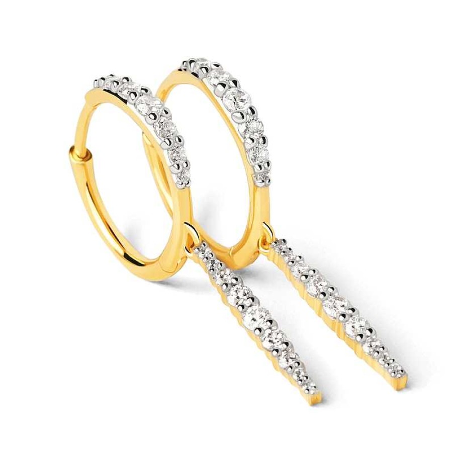 Zales Pdpaola At Zales 1/2 Ct. T.W. Lab-Created Diamond Hoop Drop Earrings In 18K Gold Earrings