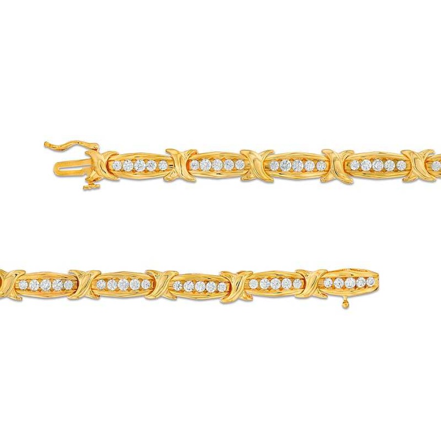 Zales 2 Ct. T.W. Diamond "X" Bracelet In 10K Gold Bracelets