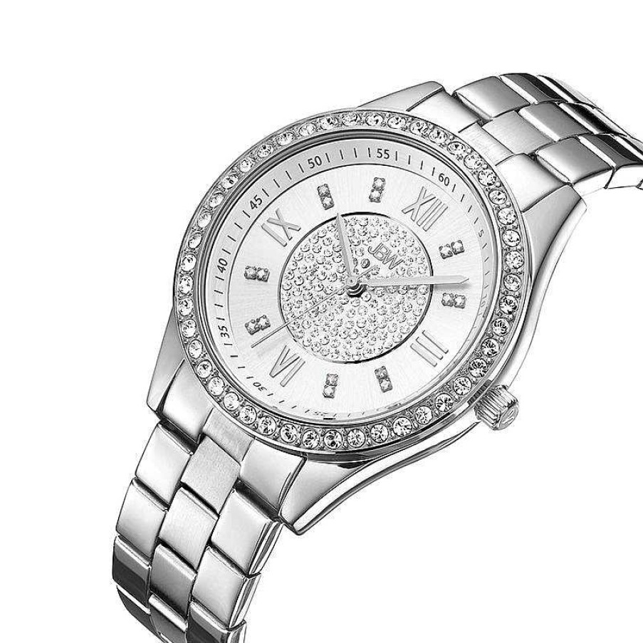 JBW Ladies' Jbw Mondrian 1/6 Ct. T.W. Diamond And Crystal Accent Watch With Silver-Tone Dial (Model: J6303A) Watches