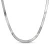 Zales 5.4Mm Diamond-Cut Herringbone Chain Necklace In Solid Sterling Silver - 18" Necklaces