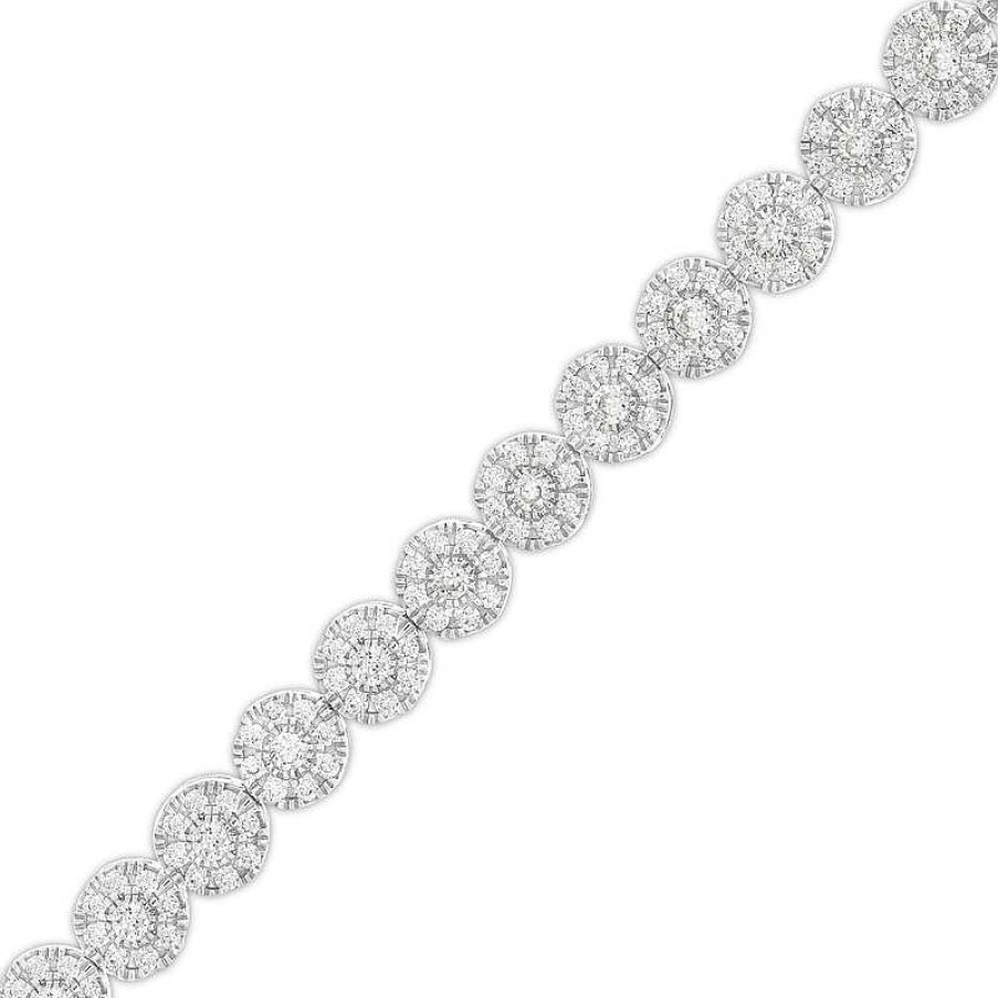 Zales 3 Ct. T.W. Multi-Diamond Line Bracelet In 10K White Gold Bracelets