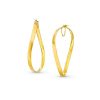 Zales Made In Italy 60.0Mm Wavy Hoop Earrings In 14K Gold Earrings