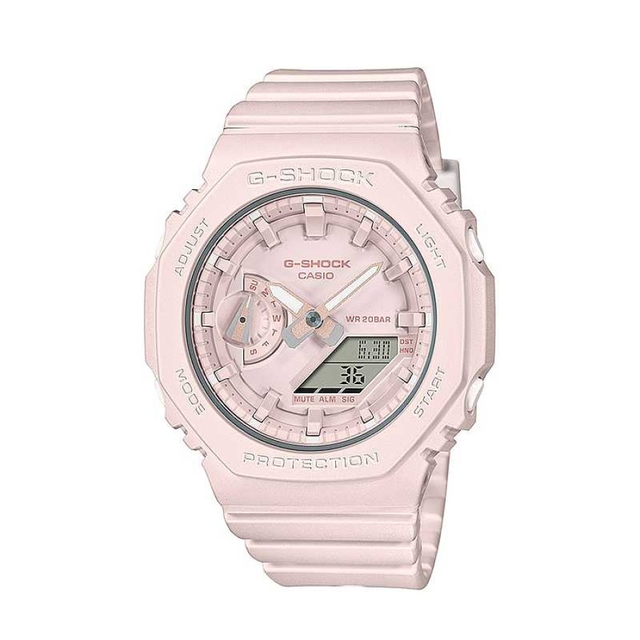 Casio G-Shock Ladies' Casio G-Shock S Series Pink Resin Strap Watch With Pink Dial (Model: Gmas2100Ba4A) Watches