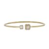 Zales 1/4 Ct. T.W. Emerald-Shaped Multi-Diamond Frame Flexible Bangle In Sterling Silver With 14K Gold Plate Bracelets