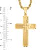 Zales Men'S Prayer Double Cross Pendant In Stainless Steel With Yellow Ip - 24" Necklaces