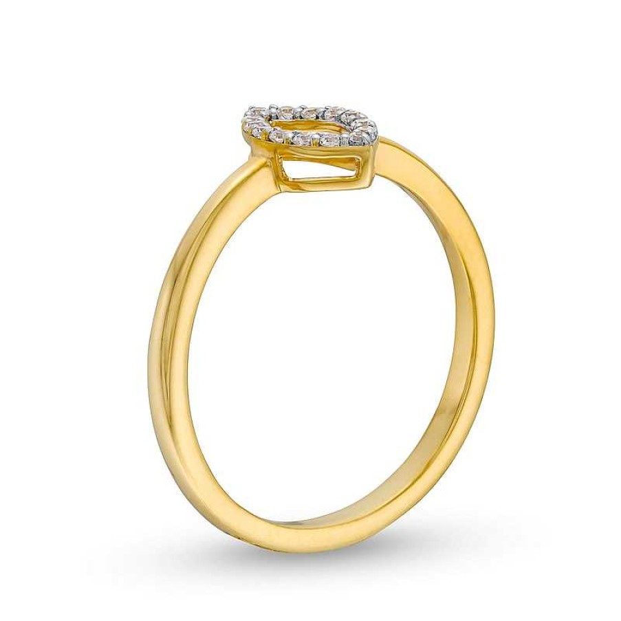 Zales 1/10 Ct. T.W. Diamond Marquise Outline Ring In 10K Gold Rings