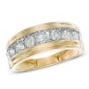 Zales Men'S 1 Ct. T.W. Diamond Comfort Fit Band In 10K Gold Rings