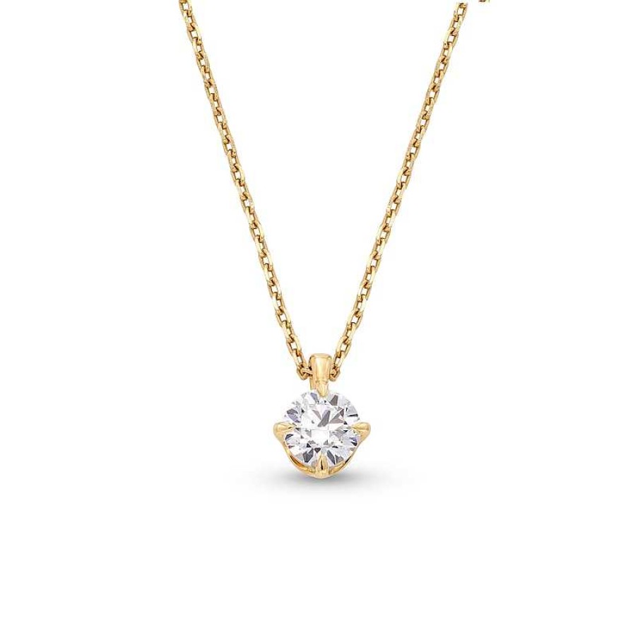 Zales 1/2 Ct. Certified Lab-Created Diamond Solitaire Pendant In 14K Gold (F/Si2) - 19" Necklaces