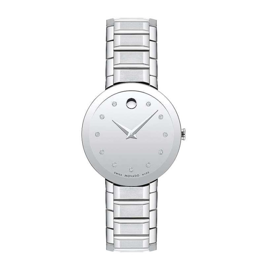 Movado Ladies' Movado Sapphire Diamond Accent Watch With Silver-Tone Dial (Model: 0607548) Watches