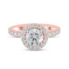 Zales Certified Lab-Created Diamond Center Stone 2-1/4 Ct. T.W. Frame Engagement Ring In 14K Rose Gold (F/Vs2) Rings