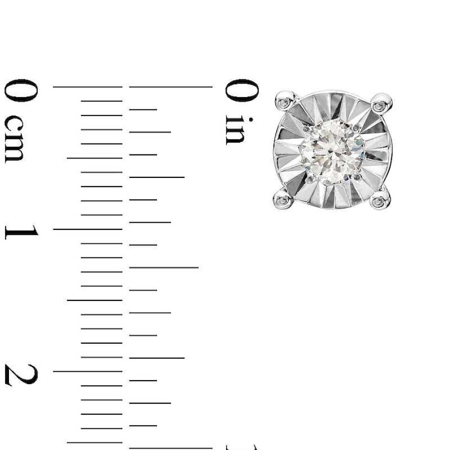 Zales 1/8 Ct. T.W. Certified Lab-Created Diamond Miracle Frame Solitaire Stud Earrings In Sterling Silver (I/Si2) Earrings