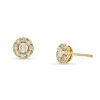 Zales 1/4 Ct. T.W. Diamond Round Frame Stud Earrings In 10K Gold Earrings