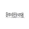 Zales 1/2 Ct. T.W. Multi-Diamond Sideways Oval Frame Ring In 10K White Gold Rings