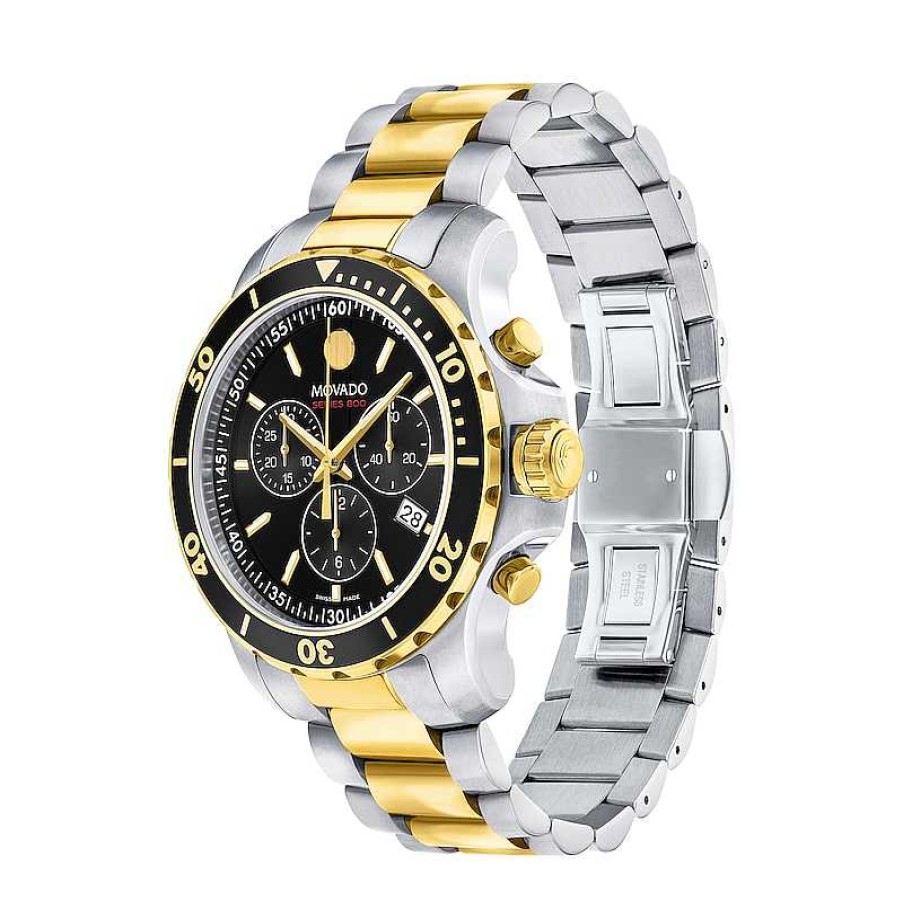 Movado Men'S Movado Series 800® Chronograph Two-Tone Pvd Watch With Black Dial (Model: 2600146) Watches