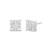 Zales 7/8 Ct. T.W. Princess Multi-Diamond Stud Earrings In 10K White Gold Earrings