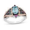 Zales Collector'S Edition Enchanted Disney The Little Mermaid Multi-Gemstone And Diamond Caspia Ring In Sterling Silver Rings