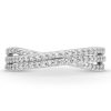 Zales 1/3 Ct. T.W. Diamond Split Shank Criss-Cross Ring In 10K White Gold Rings