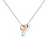 Zales Pdpaola At Zales Oval Blue Cubic Zirconia Dangle Interlocking Circles Necklace In Sterling Silver With 18K Gold Plate Necklaces