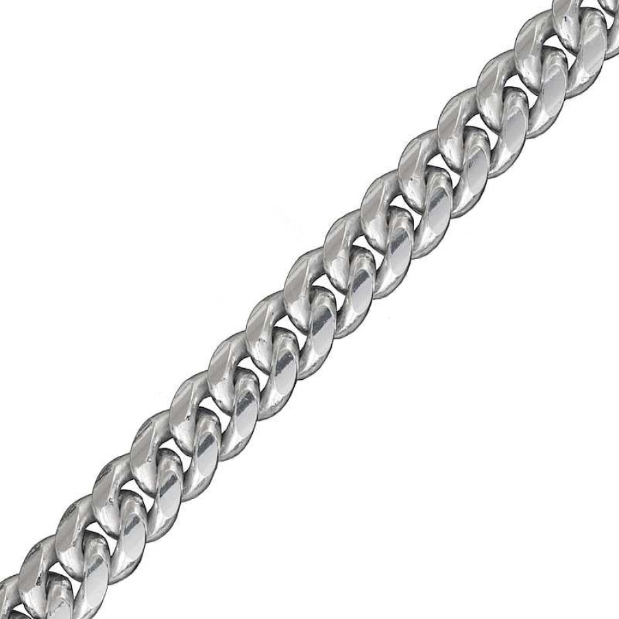 Zales 6.4Mm Diamond-Cut Cuban Curb Chain Necklace In Solid Sterling Silver - 24" Necklaces