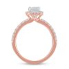 Zales Certified Emerald-Cut Lab-Created Diamond Center Stone 1-1/2 Ct. T.W. Frame Engagement Ring In 14K Rose Gold (F/Vs2) Rings