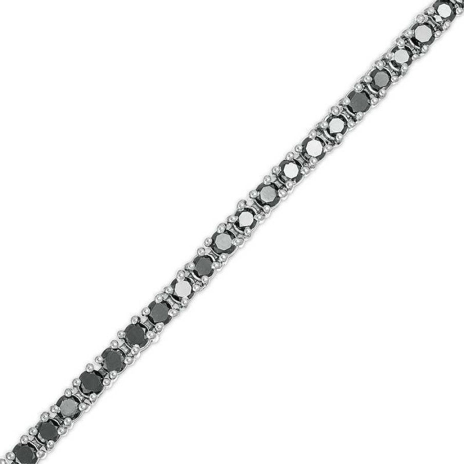 Zales 5 Ct. T.W. Black Diamond Tennis Bracelet In Sterling Silver - 7.5" Bracelets