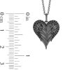 Zales Enchanted Disney Villains Maleficent 1/6 Ct. T.W. Black Diamond Heart And Wings Pendant In Sterling Silver Necklaces