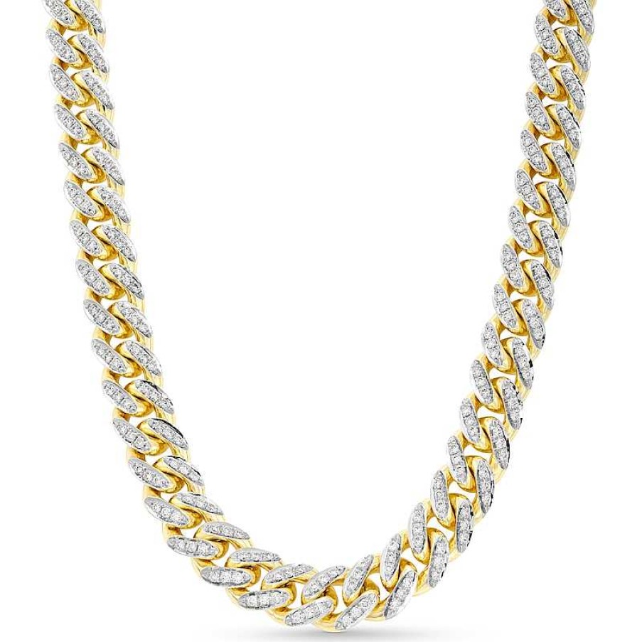 Zales Zales X Alessi Domenico Diamond Miami Cuban Chain Necklace In 18K Gold - 16-24" Necklaces