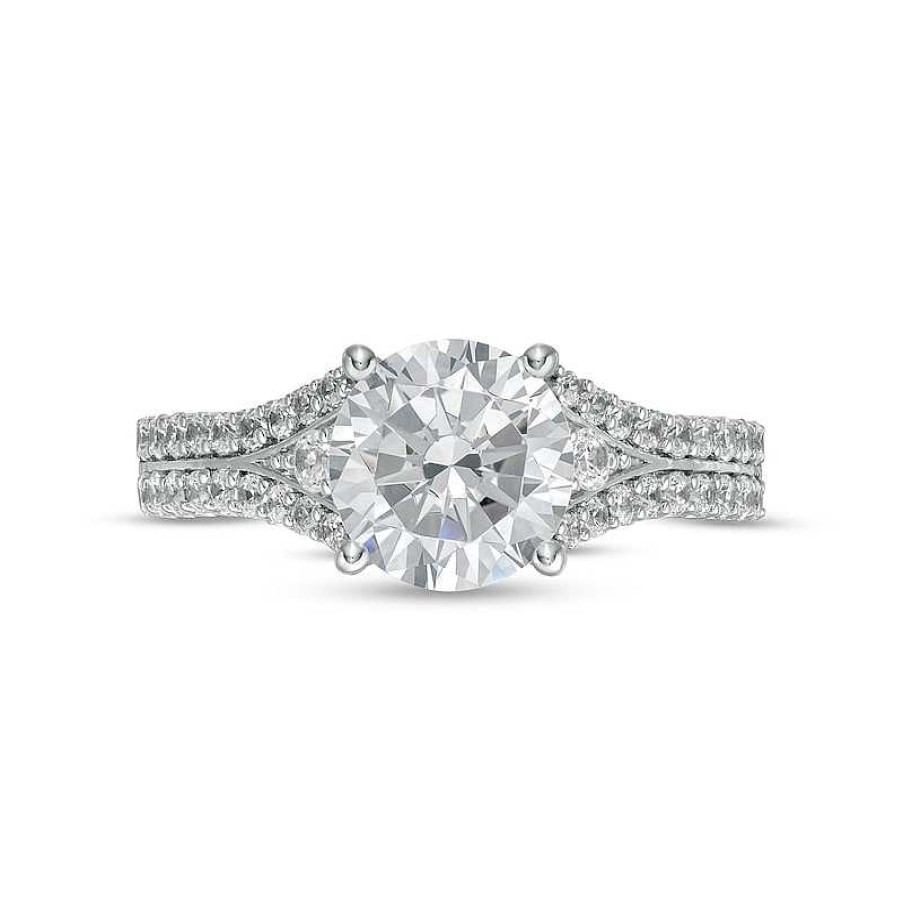 Zales True Lab-Created Diamonds By Vera Wang Love 2-1/2 Ct. T.W. Split Shank Engagement Ring In 14K White Gold (F/Vs2) Rings