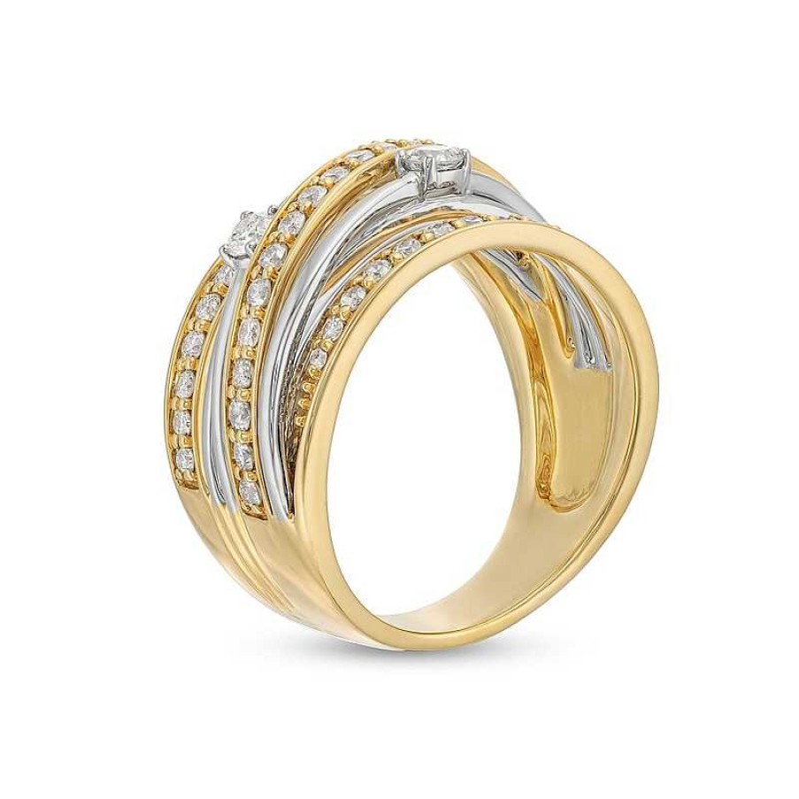 Zales 1 Ct. T.W. Diamond Crossover Fashion Ring In 10K Gold Rings