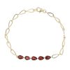 Zales Pear Five-Stone Garnet Bracelet In 10K Gold Bracelets