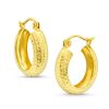 Zales Diamond-Cut 16.0Mm Hoop Earrings In 14K Gold Earrings