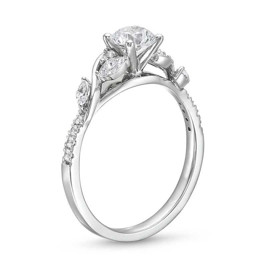 Zales 7/8 Ct. T.W. Diamond Vine Cascading Engagement Ring In 14K White Gold (I/I2) Rings