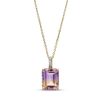 Zales Emerald-Cut Ametrine And Diamond Accent Drop Pendant In 10K Gold Necklaces