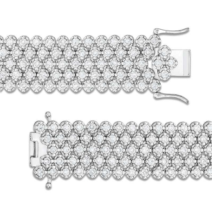 Zales 9 Ct. T.W. Lab-Created Diamond Five-Row Bracelet In 10K White Gold Bracelets