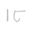 Zales 1/10 Ct. T.W. Diamond J-Hoop Earrings In 10K White Gold Earrings