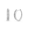 Zales 1/10 Ct. T.W. Diamond Oval Hoop Earrings In Sterling Silver Earrings