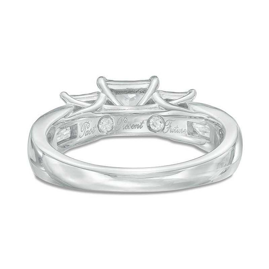 Zales 1 Ct. T.W. Princess-Cut Diamond Past Present Future® Miracle Engagement Ring In 10K White Gold Rings