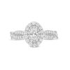 Zales Vera Wang Love Collection 1 Ct. T.W. Oval Diamond Double Frame Twist Shank Engagement Ring In 14K White Gold Rings