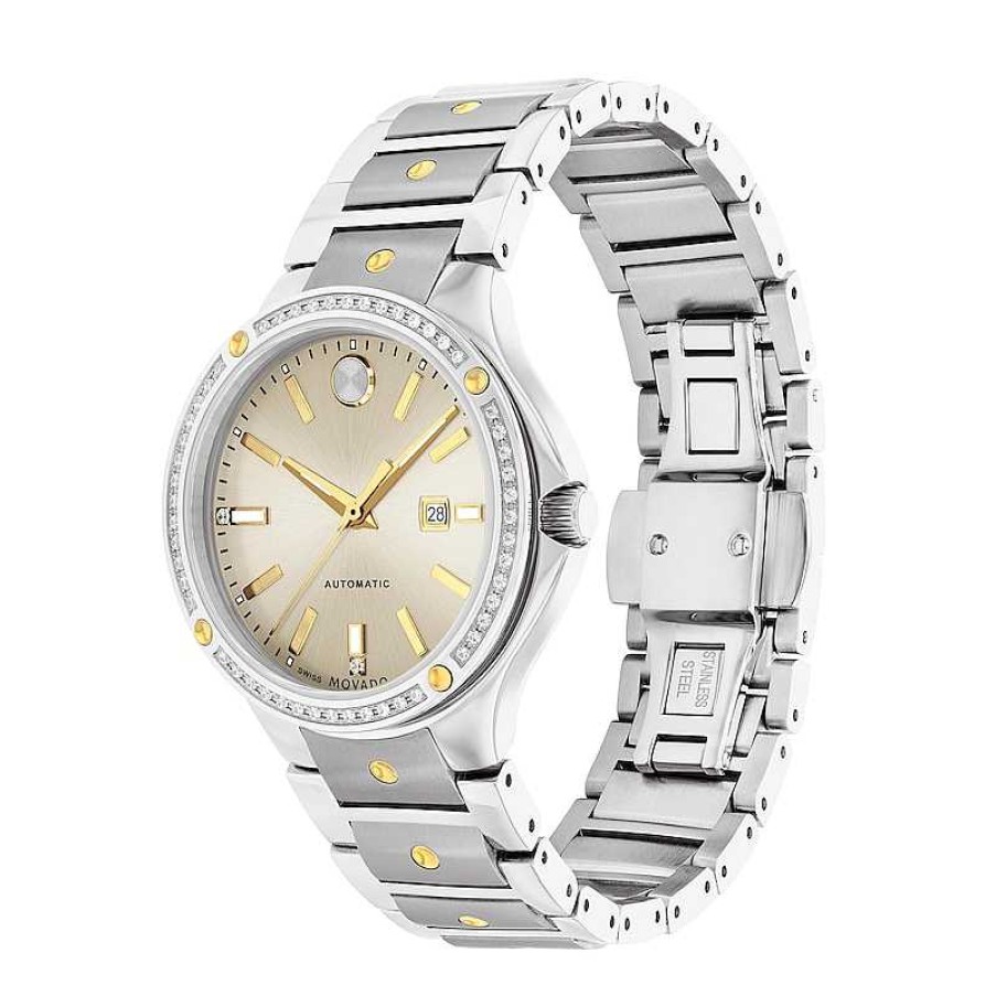 Movado Ladies' Movado Se Automatic 1/4 Ct. T.W. Diamond Two-Tone Pvd Watch With Champagne Dial (Model: 607683) Watches