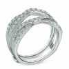 Zales 1 Ct. T.W. Diamond Twist Split Shank Solitaire Enhancer In 14K White Gold Rings