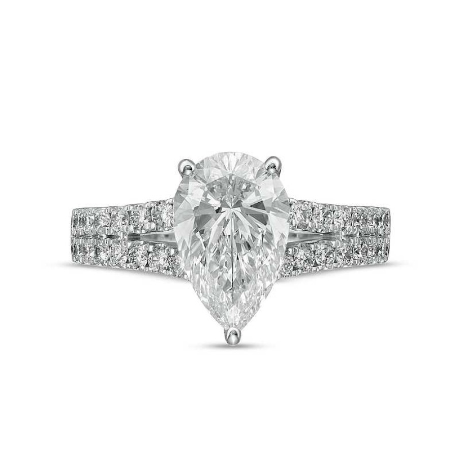 Zales True Lab-Created Diamonds By Vera Wang Love 2-3/4 Ct. T.W. Split Shank Engagement Ring In 14K White Gold (F/Vs2) Rings