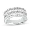 Zales 7/8 Ct. T.W. Baguette And Round Diamond Multi-Row Anniversary Band In 14K White Gold Rings